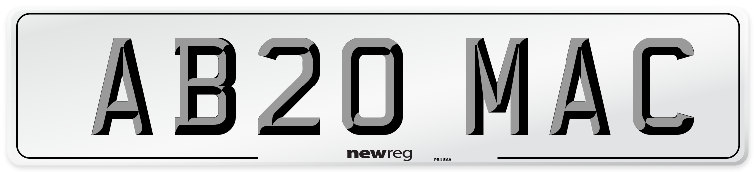 AB20 MAC Number Plate from New Reg